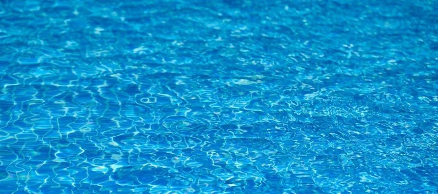 a close-up of a blue pool.